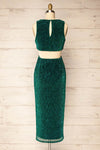 Pezenas Green Midi Dress w/ Metallic Threads | La petite garçonne back view