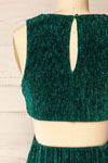 Pezenas Green Midi Dress w/ Metallic Threads | La petite garçonne back