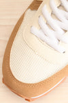 Phebes Brown and Cream Lace-Up Sneakers | La petite garçonne flat close-up