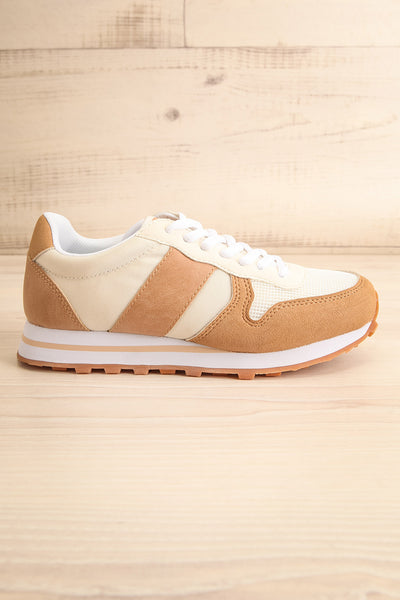 Phebes Brown and Cream Lace-Up Sneakers | La petite garçonne side view