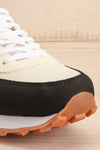Phebes Black Black and Cream Lace-Up Sneakers | La petite garçonne front close-up