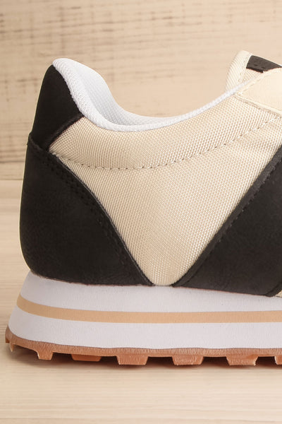 Phebes Black Black and Cream Lace-Up Sneakers | La petite garçonne side back close-up