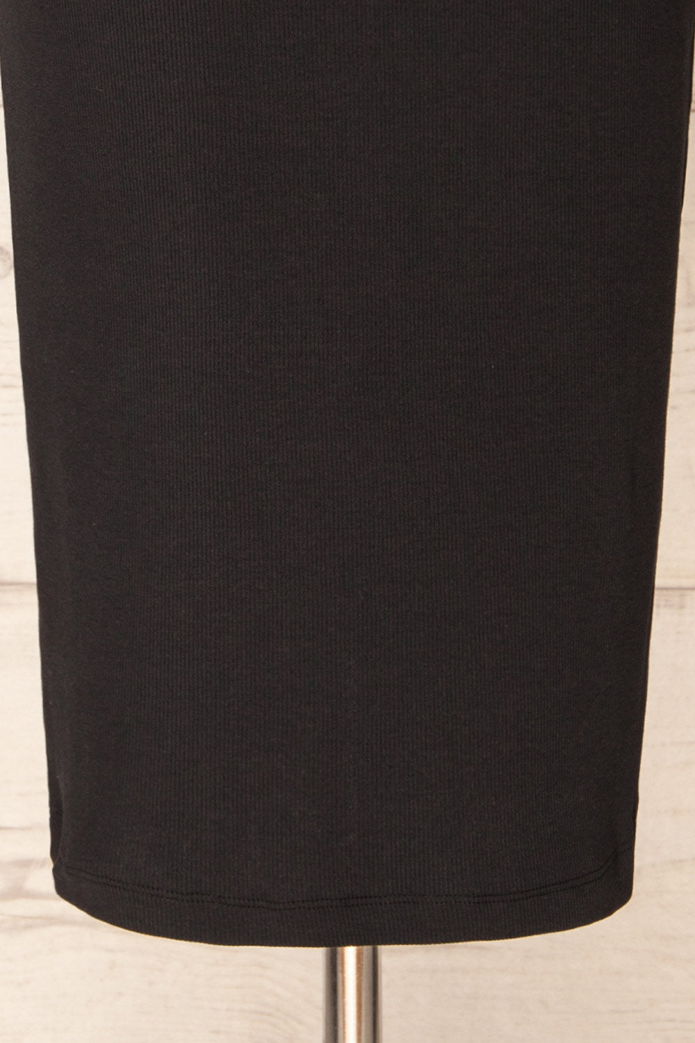 Phloriane Black Ribbed Midi Dress w/ Ivory Trim | La petite garçonne bottom
