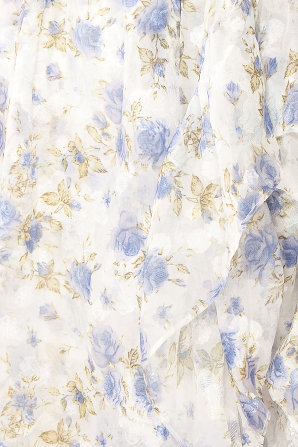 Phyllisia Blue Floral Maxi Dress w/ Ruffles | Boutique 1861 fabric 
