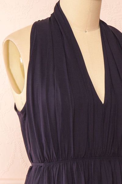 Pierrette Sleeveless Navy Midi Dress | Boutique 1861 side