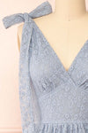 Pippa Short Light Blue Lace Dress | Boutique 1861 front close-up