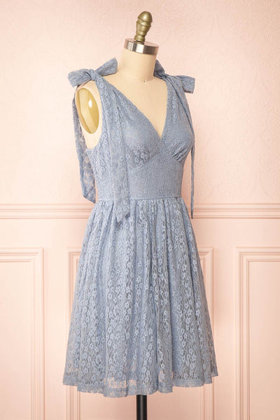 Pippa Short Light Blue Lace Dress | Boutique 1861 side view