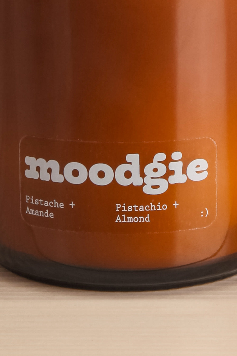 Pistachio + Almond Candle | Maison garçonne close-up