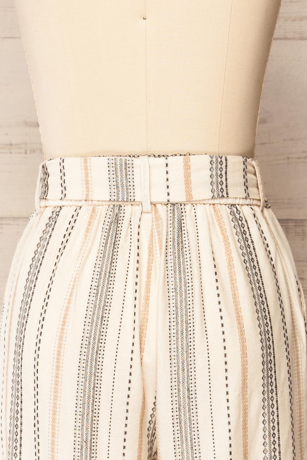 Pistoia Striped Cropped Pants with Fabric Belt | La petite garçonne back