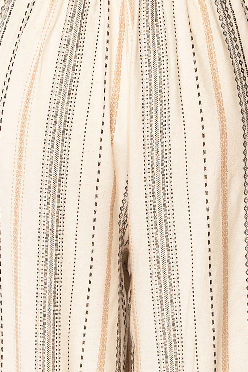 Pistoia Striped Cropped Pants with Fabric Belt | La petite garçonne fabric 