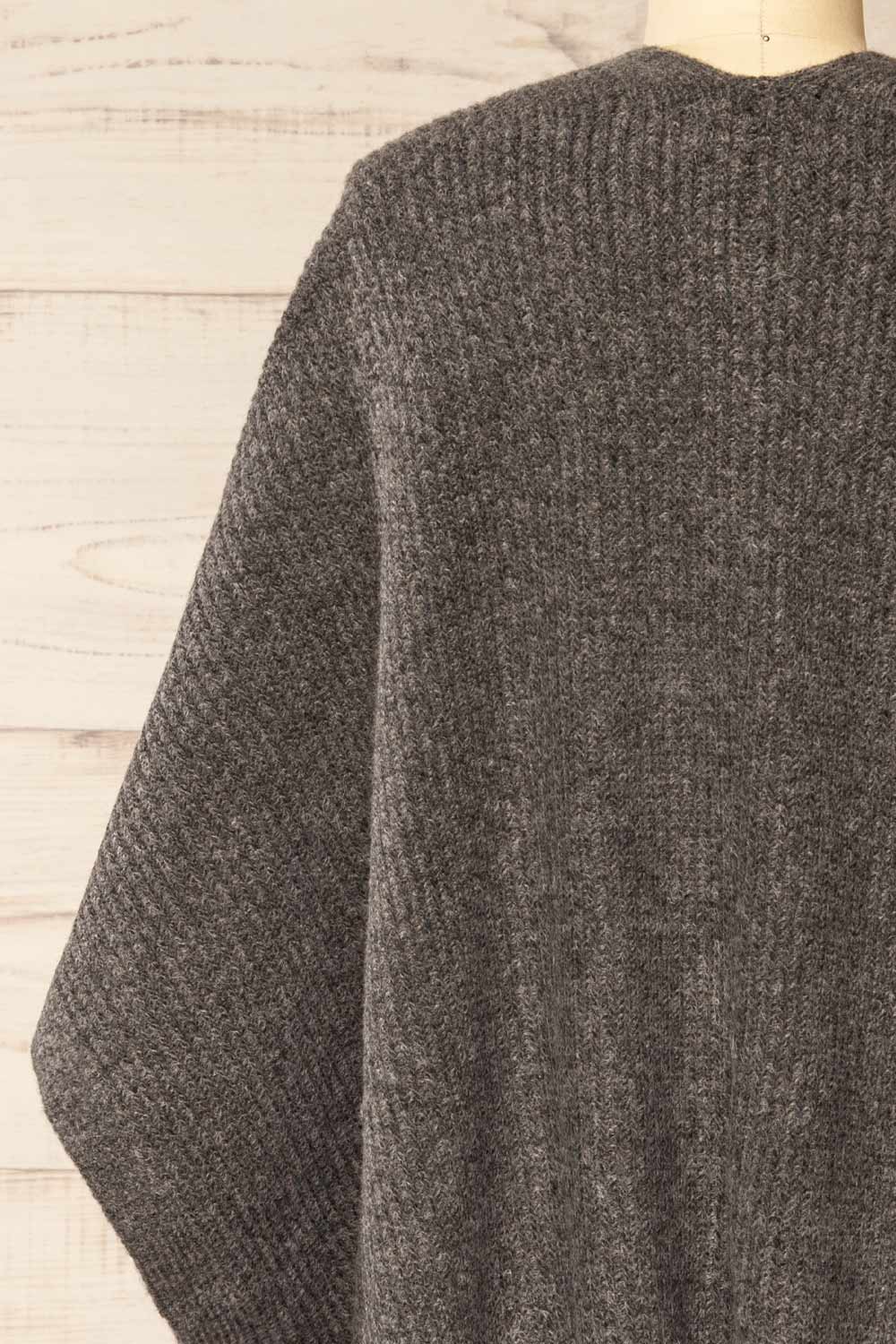 Platon Grey Knitted Poncho w/ Pockets | La petite garçonne back