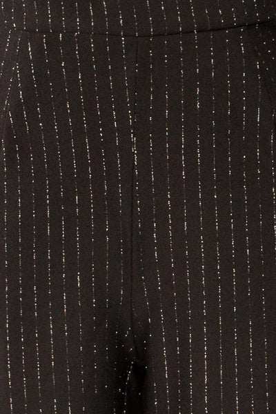 Pokhara Glitter Striped Black Pants | La petite garçonne fabric