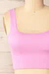 Pompei Pink Padded Ribbed Cami Top | La petite garçonne front close-up