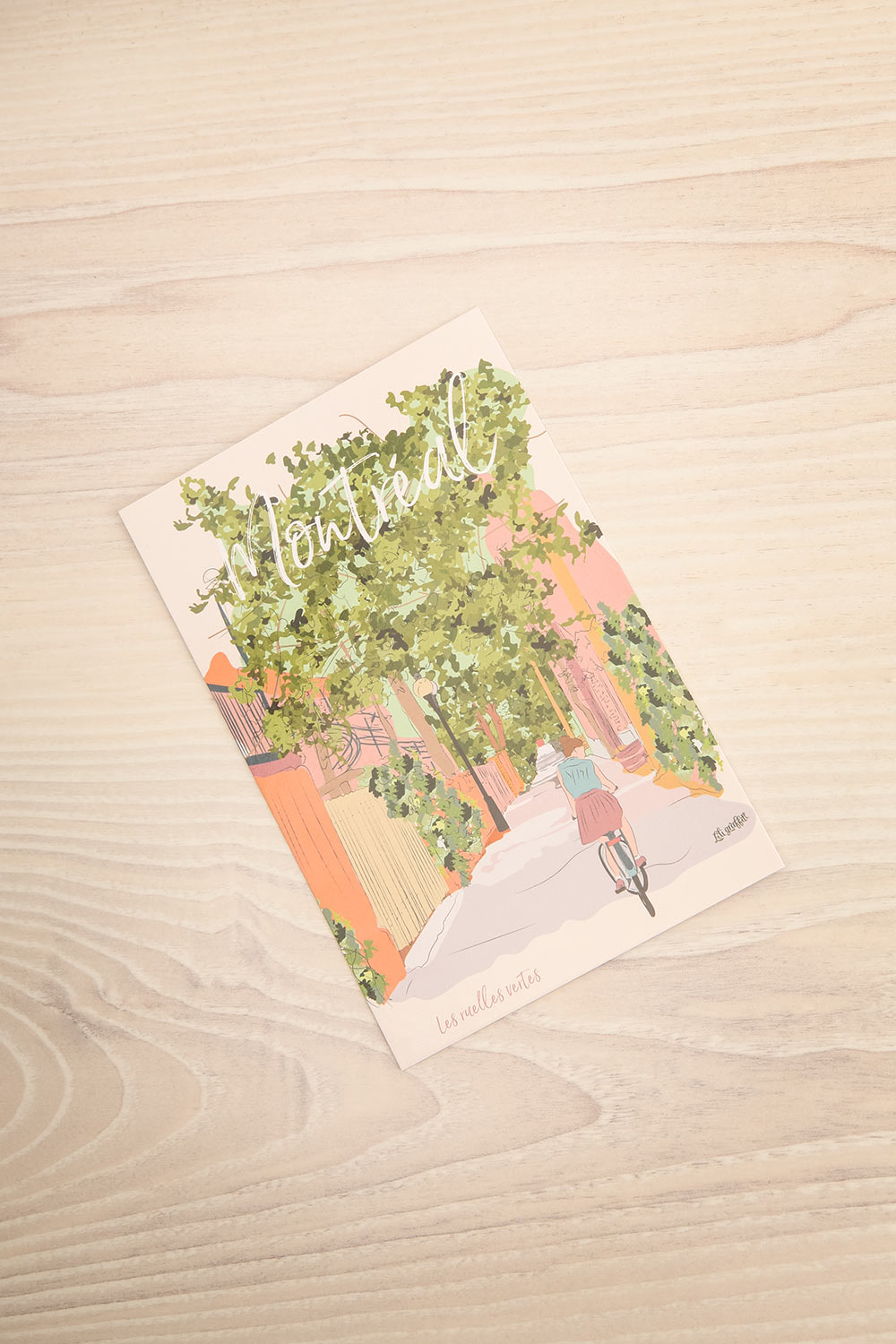 Les Ruelles Vertes Illustrated Montreal Postcard | Maison garçonne