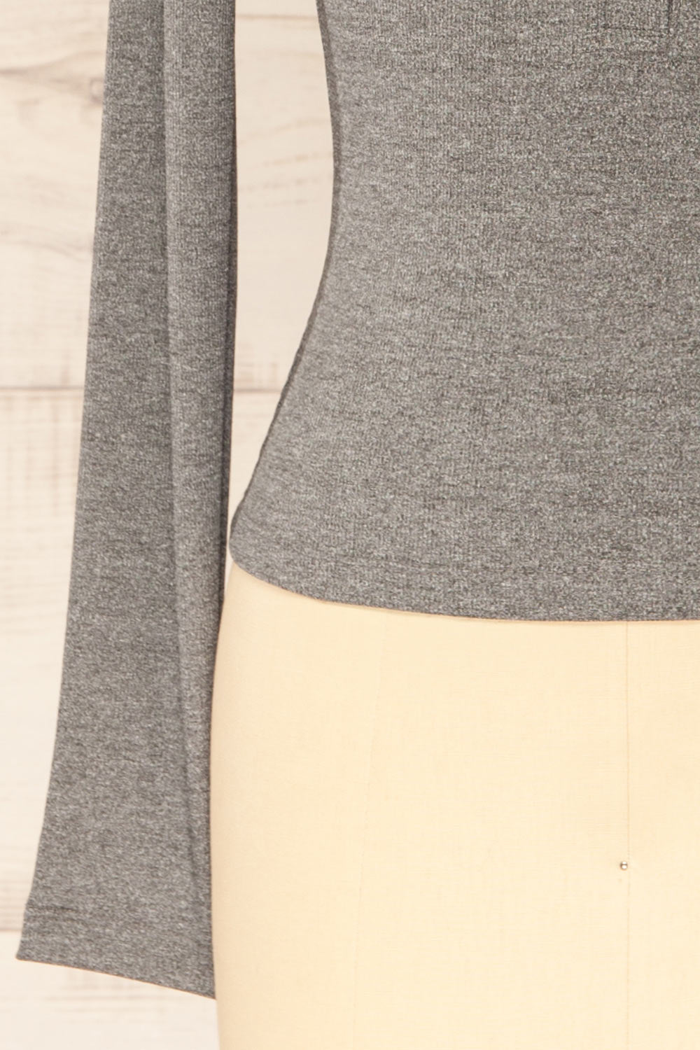 Poway Grey Long Sleeve Fitted Ribbed Top | La petite garçonne sleeve 