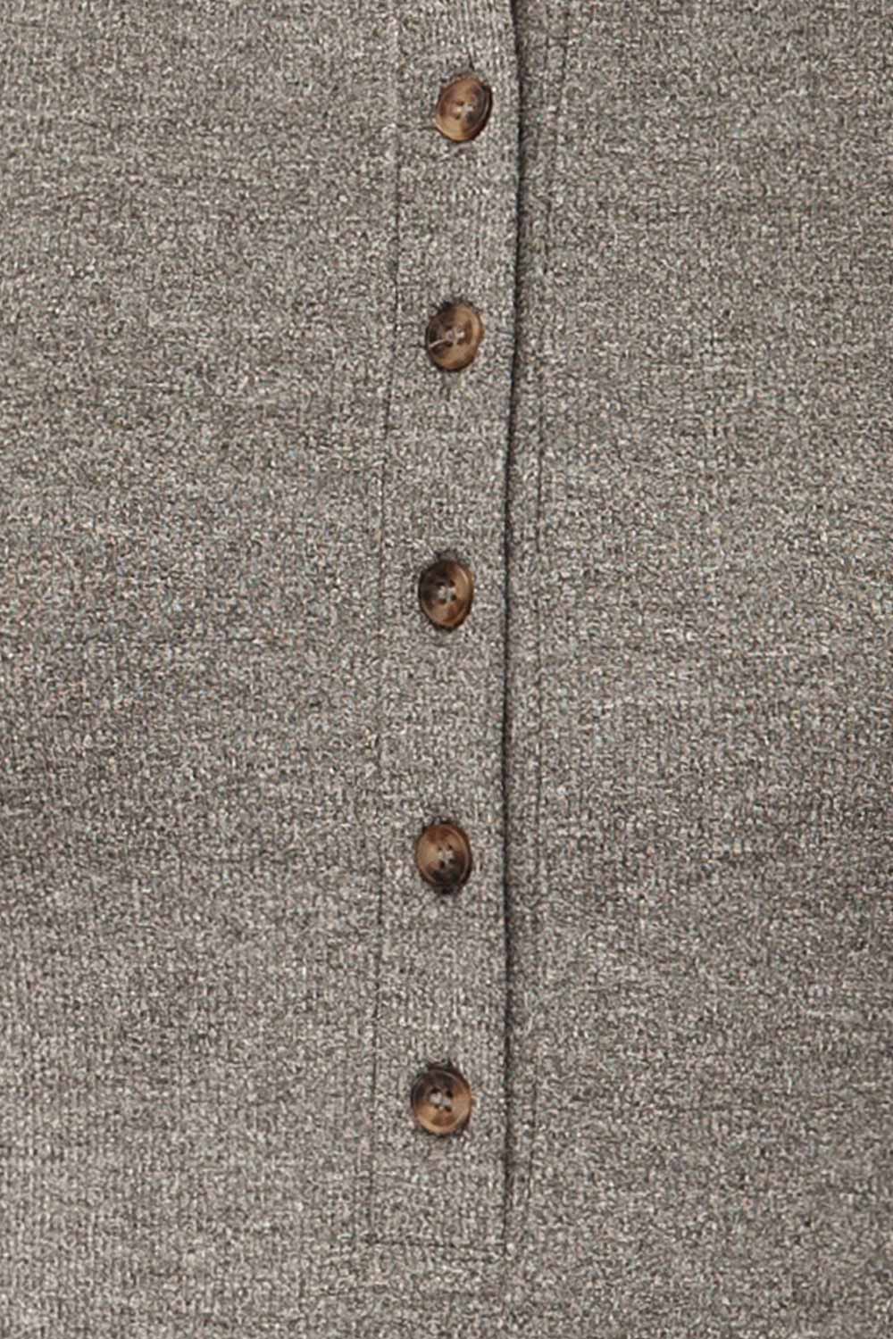 Poway Grey Long Sleeve Fitted Ribbed Top | La petite garçonne fabric 