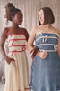 Dixie Beige & Dixie Blue Pleated Midi Dress w/ Bows | Boutique 1861 Video on model