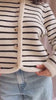 video Person wearing Durham Striped Thick Knitted Cardigan from La petite garçonne 