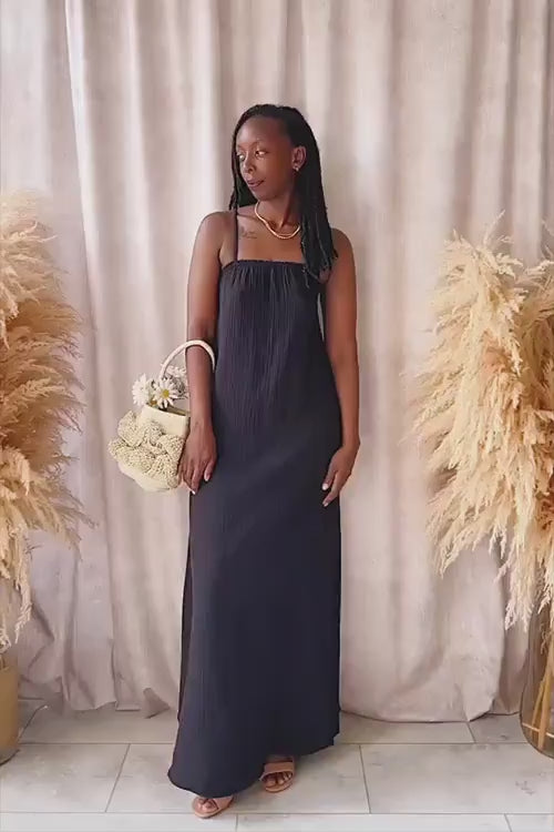 Marinet Black Long Loose-Fitted Dress | Boutique 1861 video