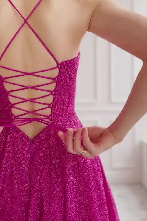 Lexy Fuchsia | Sparkly Cowl Neck Maxi Dress | Boutique 1861 video