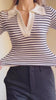 video of a woman wearing Dalby Striped Stretchable Polo from La petite garçonne 