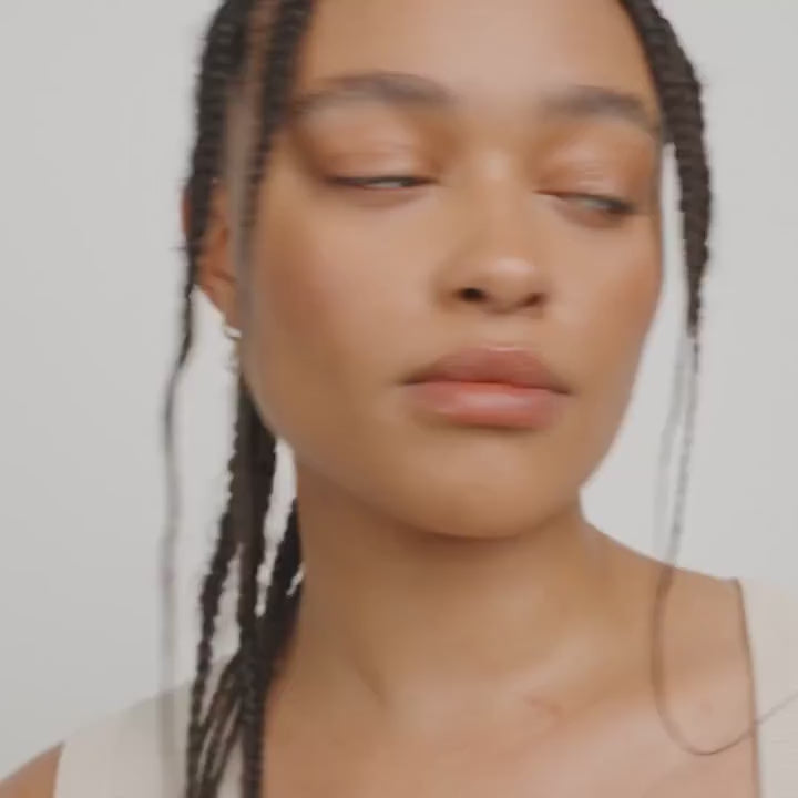 Video of a Woman with braided hair wearing a Gold hoop earrings  Labasa by Pilgrim available at la petite garçonne