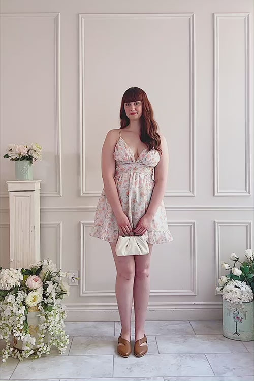 Pattie Short Floral Dress w/ Plunging Neckline | Boutique 1861 video