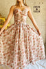 Video of Themis Long Floral Dress with Sweetheart Neckline on a model at Boutique 1861