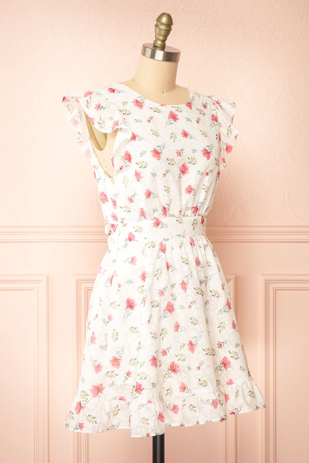 White floral dress short sales