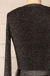 Punata Black & Silver Ribbed Knit Midi Dress | La petite garçonne back close-up