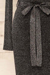 Punata Black & Silver Ribbed Knit Midi Dress | La petite garçonne sleeve
