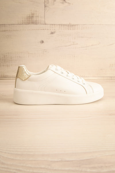 Pyree White Sneakers w/ Gold Detail | La petite garçonne side view