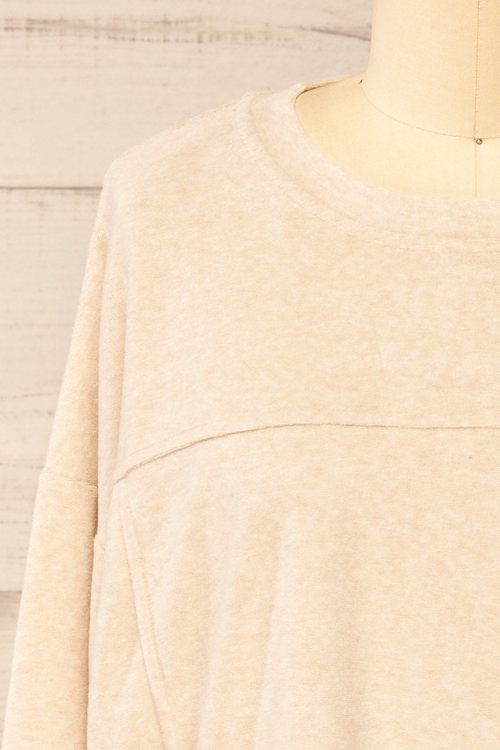 Qarth Beige Oversized Round Neck Sweater | La petite garçonne front