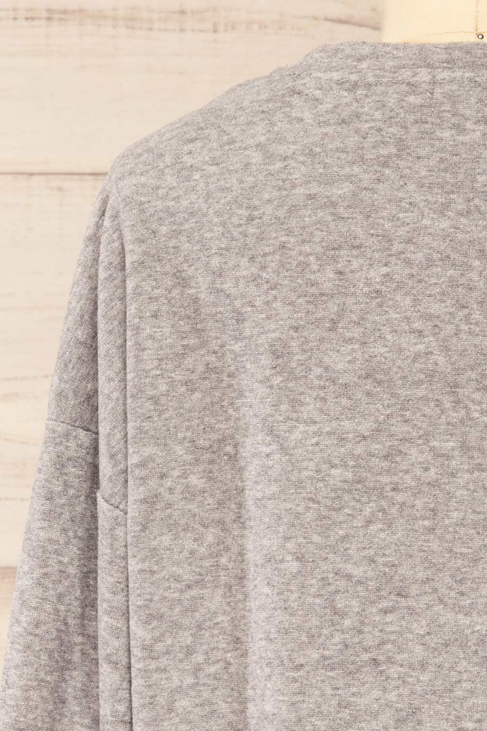 Qarth Grey Oversized Round Neck Sweater | La petite garçonne back 