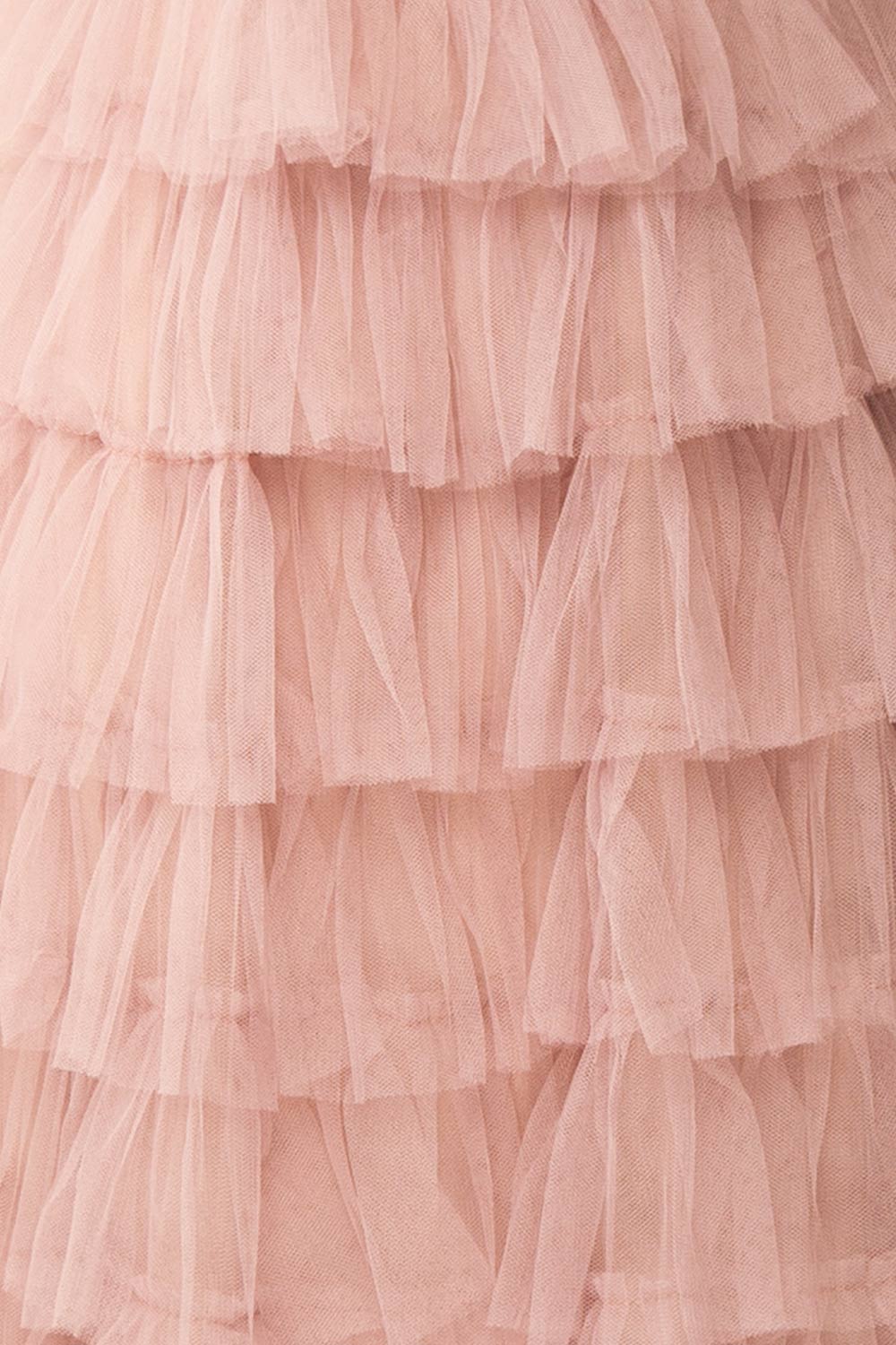 Qila Mauve Strapless Tulle Ruffled Dress | Boutique 1861 fabric 