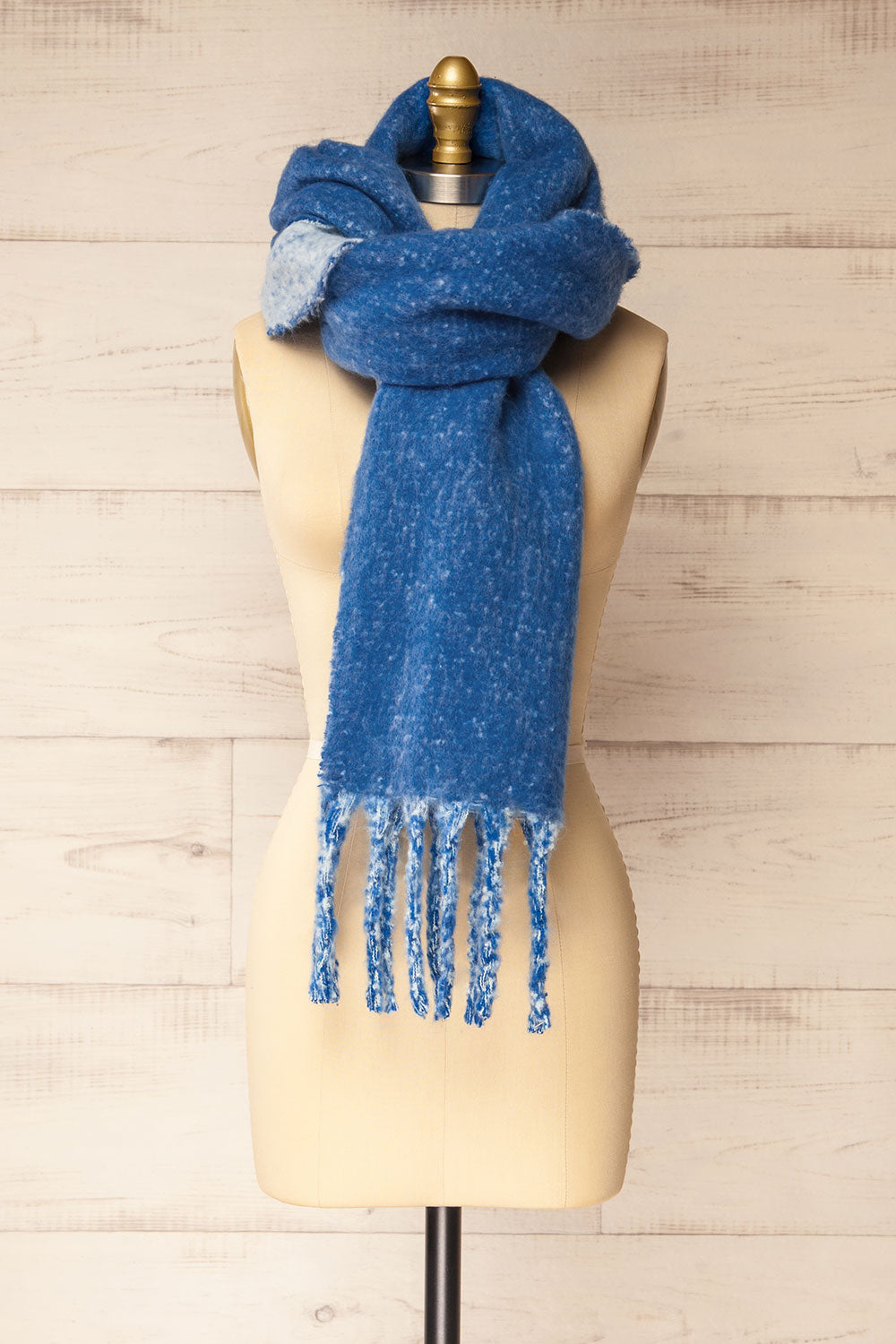 Qitap Blue Oversized Soft Knit Scarf | La petite garçonne front view