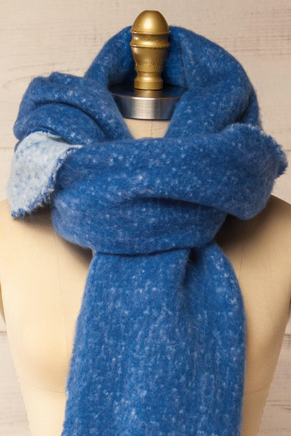 Qitap Blue Oversized Soft Knit Scarf | La petite garçonne front