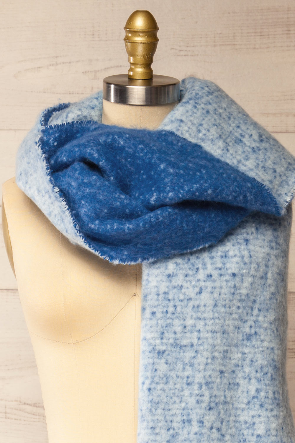 Qitap Blue Oversized Soft Knit Scarf | La petite garçonne side 