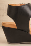 Quainton Black Wedge Sandals | La petite garçonne side back close-up