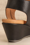 Quainton Black Wedge Sandals | La petite garçonne back close-up