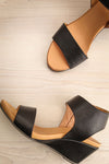 Quainton Black Wedge Sandals | La petite garçonne flat view