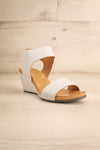 Quainton White Wedge Sandals | La petite garçonne front view