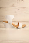 Quainton White Wedge Sandals | La petite garçonne side view