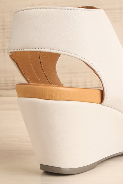Quainton White Wedge Sandals | La petite garçonne back close-up