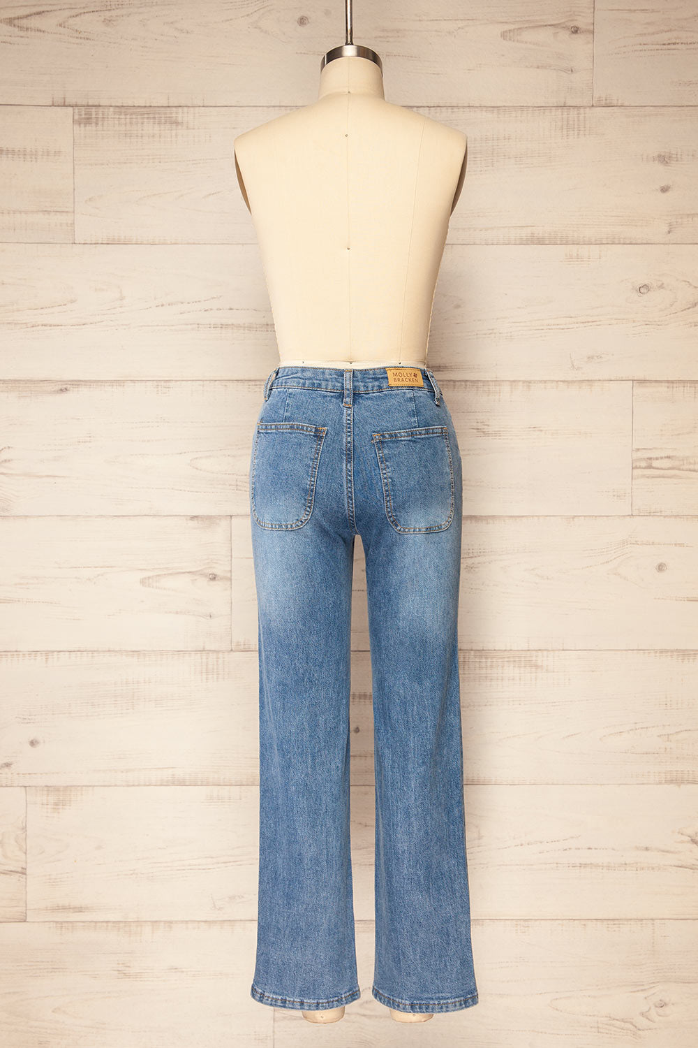 Quajo Mid-Rise Straight Leg Jeans | La petite garçonne back view