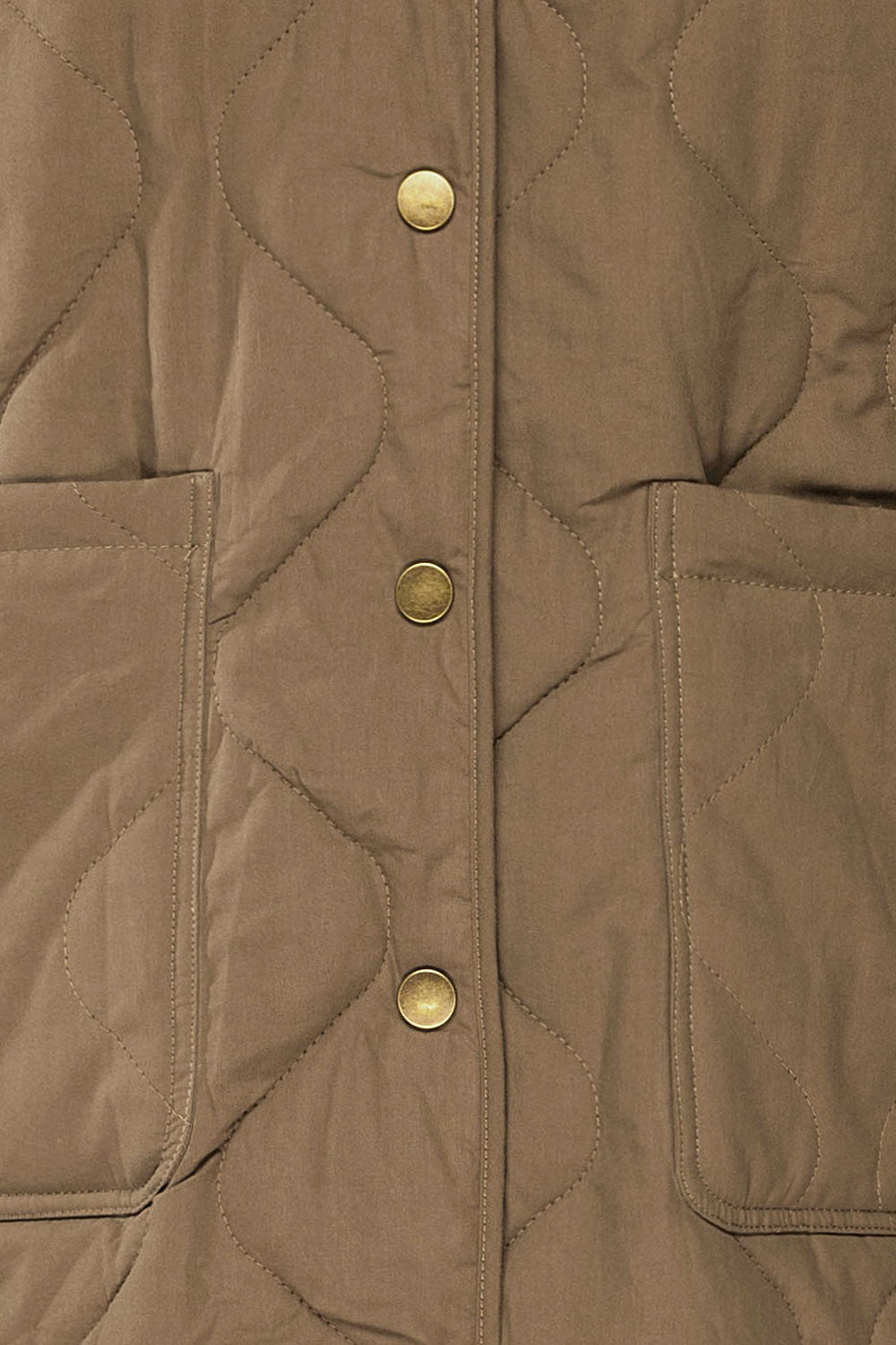 Quelimane Long Quilted Khaki Coat | La petite garçonne fabric