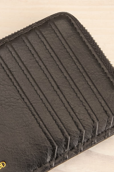 Quinn Black Vegan Leather Card Wallet | La Petite Garçonne detail