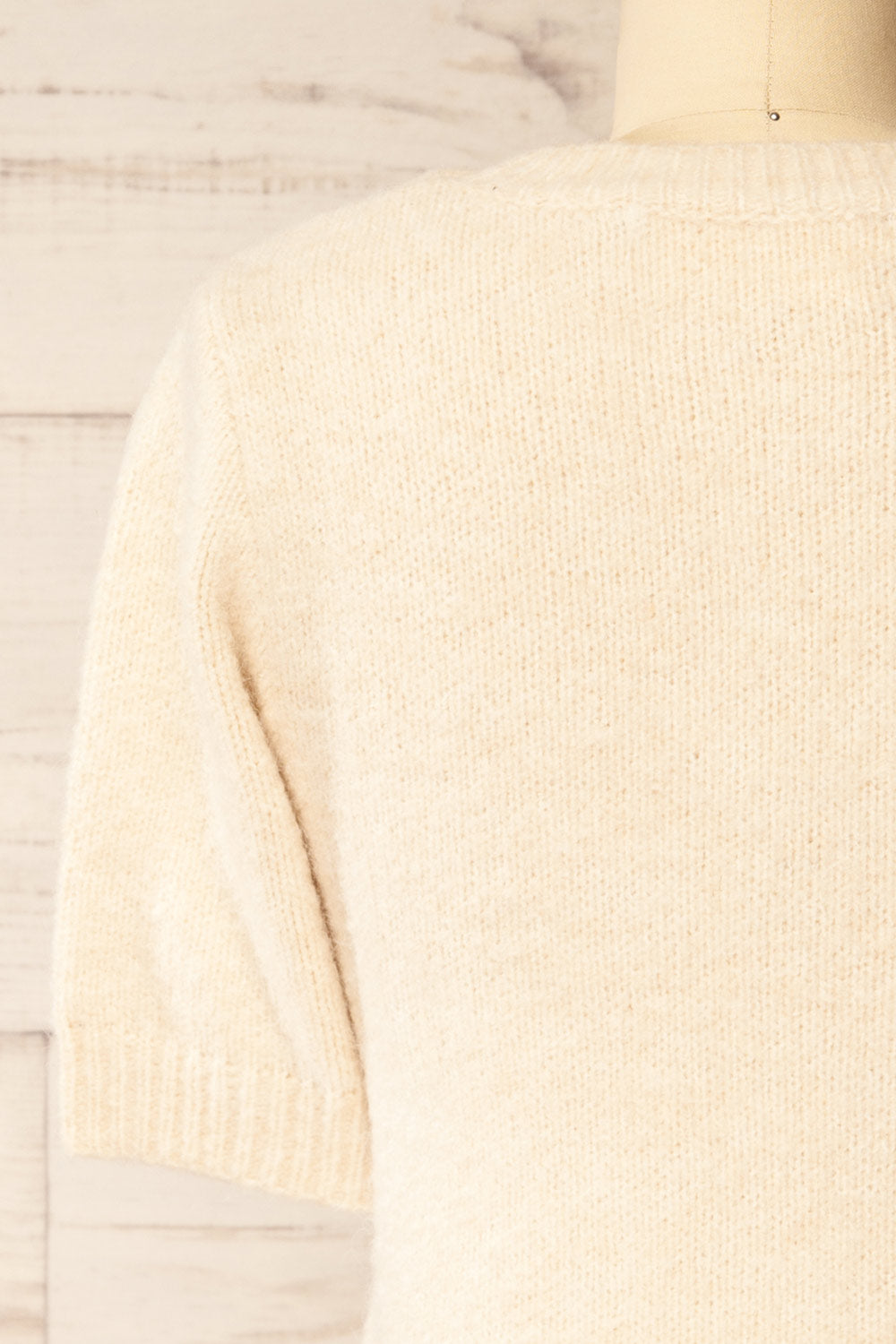 Radcliffe Embroidered Beige Knit Top | La petite garçonne back