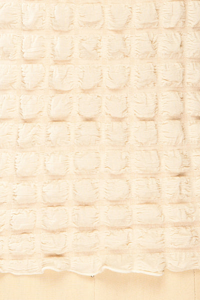Raguel Beige Popcorn Textured Long-Sleeved Top | La petite garçonne fabric