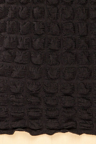 Raguel Black Popcorn Textured Long-Sleeved Top | La petite garçonne fabric